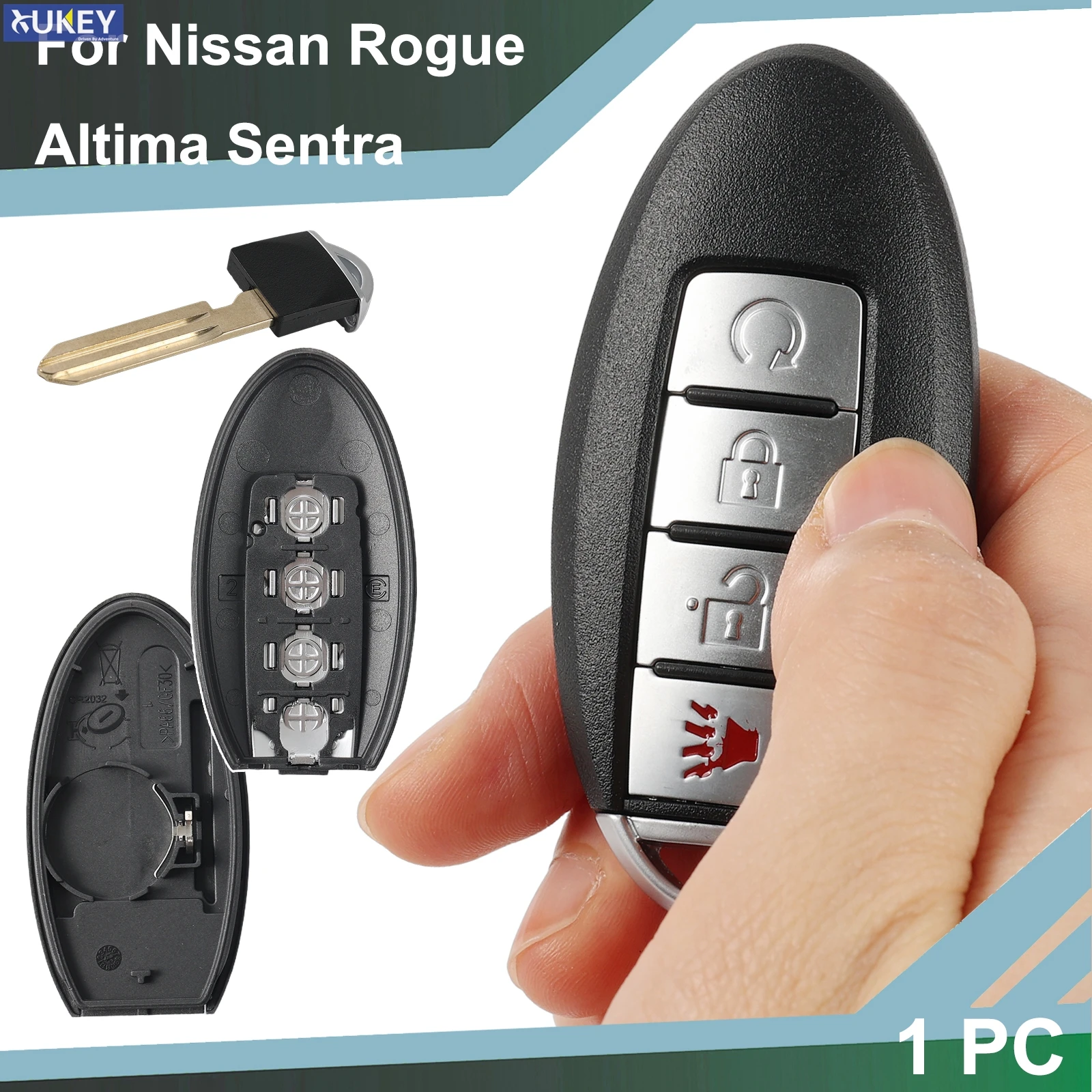 

4 Button Remote Car Key Fob Shell Case Cover Holder For Nissan Sentra Versa Altima 2008-2020 For Rogue Titan Kicks 2016-2022