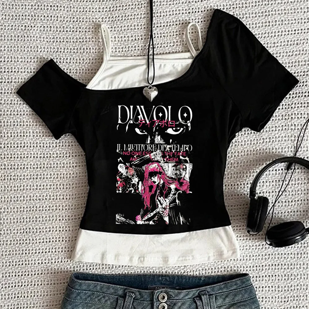Jojo's Bizarre Adventure crop top female y2k cute 2000s shirt baddie japan korean fashion
