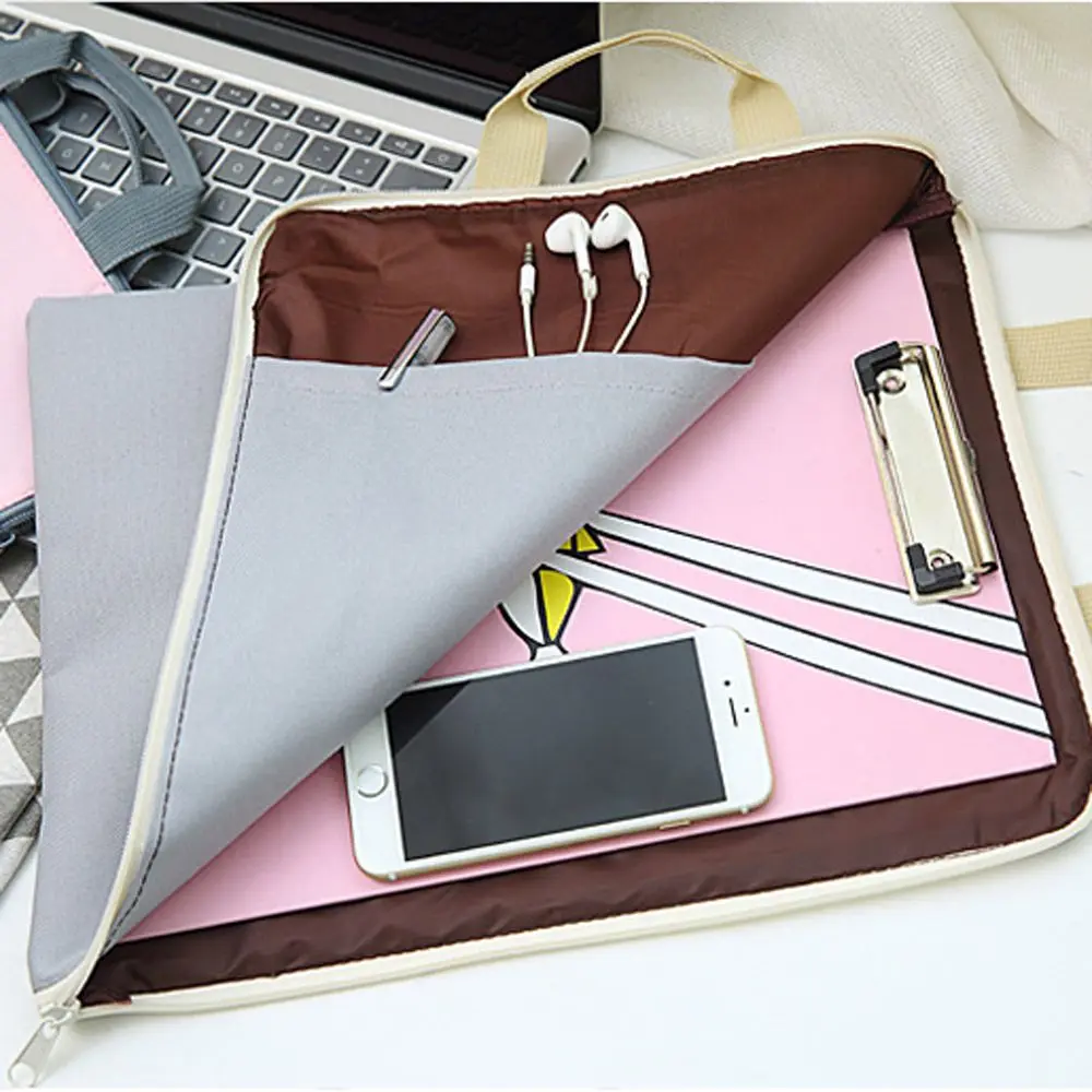 Office Supplies Zipper Business Organizer Bag File Pocket Paper Storage Document Bag Briefcase File Folder File Bag