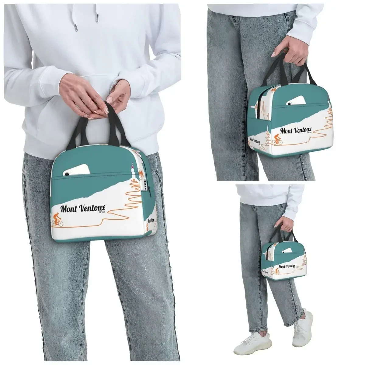 Mont Ventoux Cycling Artwork Insulated Lunch Bag for Kids School Cooler Thermal Food Box Tote Portable Lunch Boxes Container