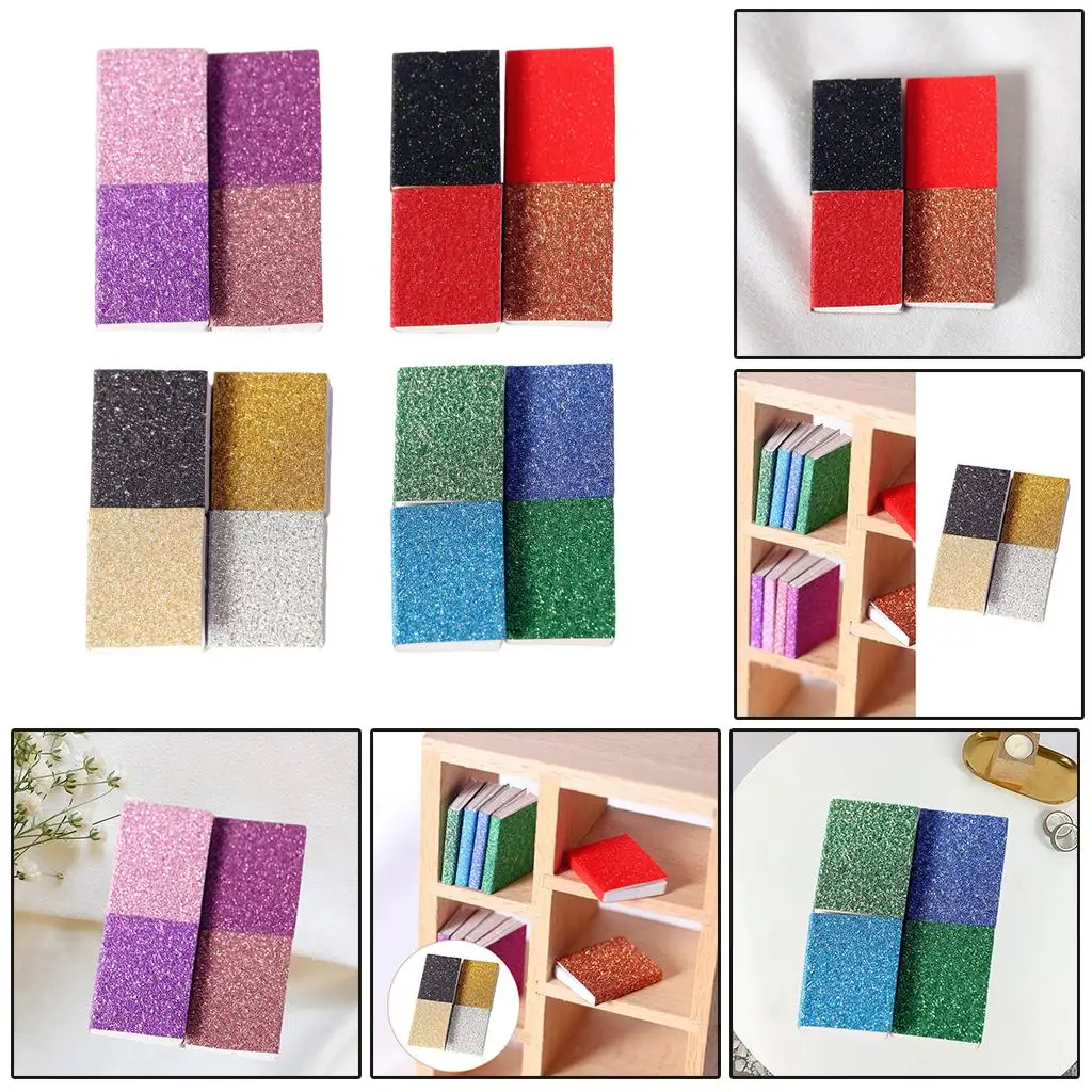 

Set of 4 1: 6 1/12 Miniatures Dollhouse Book Doll Pretend Play Small Model Bedroom Office DIY