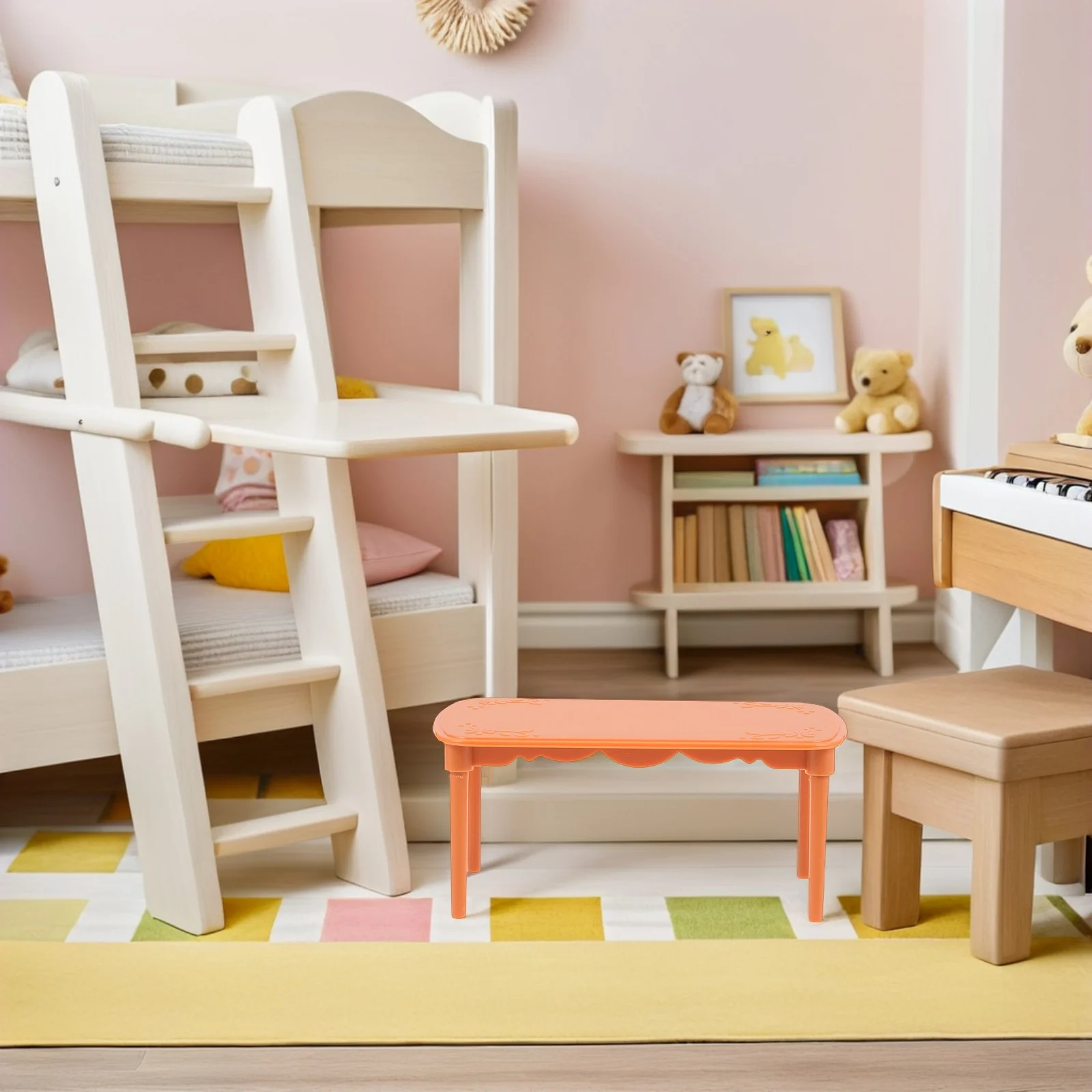 1 conjunto 1 conjunto de mini móveis para casa de bonecas cadeiras de mesa realistas para cozinha sala de jantar cena de plástico decoração de casa playset