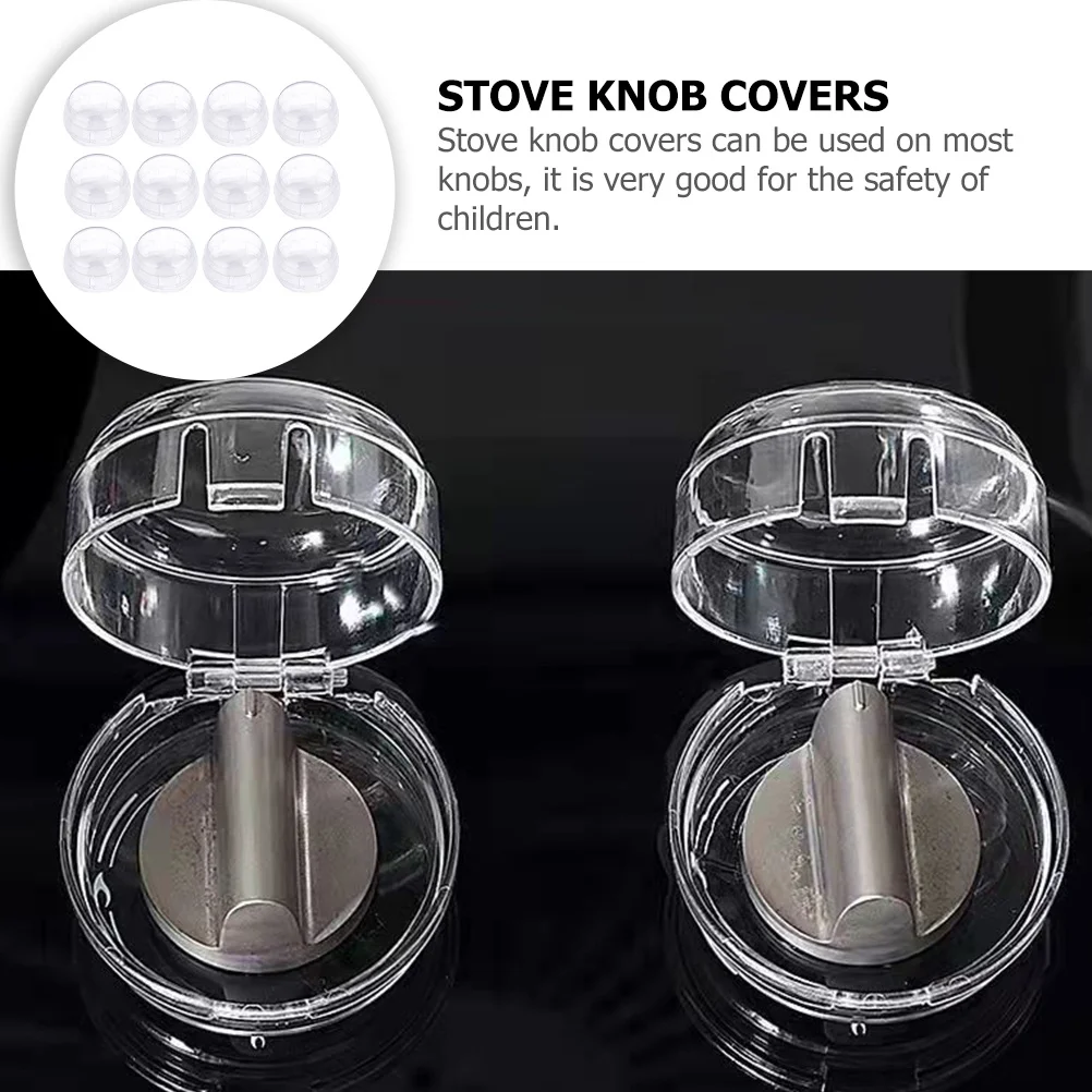 

12Pcs Gas Stove Child Proof Knobs Safety Guard Transparent Design Prevent Accidents Kitchen Essential Home Supply