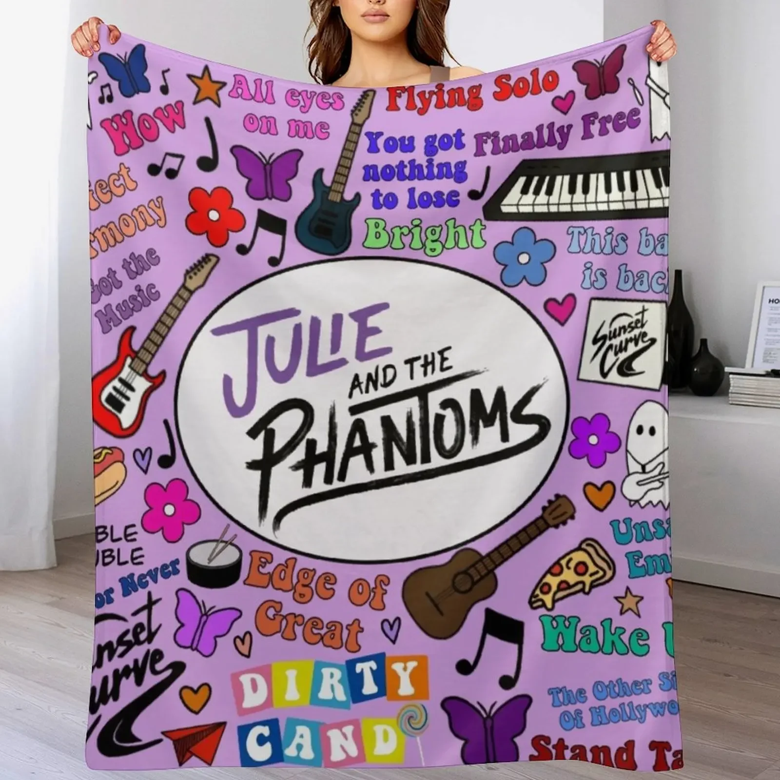 

Julie and the phantoms collage Throw Blanket Soft Comfort Blanket for Reading Watching TV