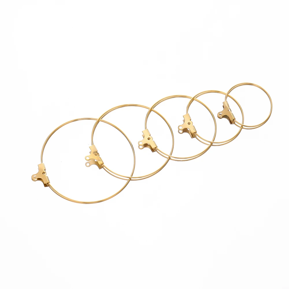 20pcs Gold Color Stainless Steel Ear Wire Earring Hooks Connector DIY Jewelry Making Accessories Crafts Dangle Hoop Components