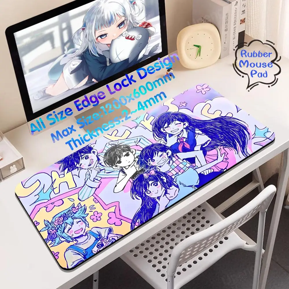 O_omori Mouse Pad Rubber Mouse Pad 4mm Carros Para Escritorio  Super Big Large Edge Lock Office Keyboard Pad Desk Hentai Mat