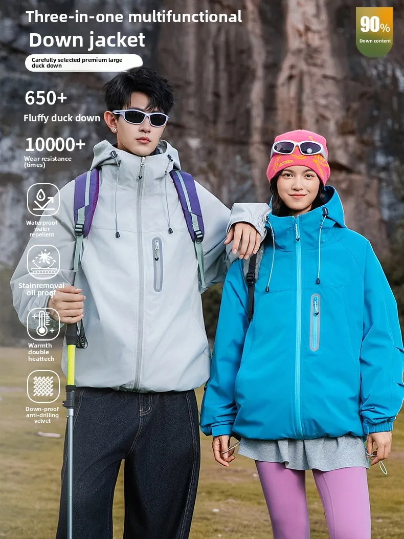 

Lightweight Padded Jaet Outdoor Windproof Tee-in-One down Jaet Men's Hooded Fce Lined Coat Reflective Heat Retaining