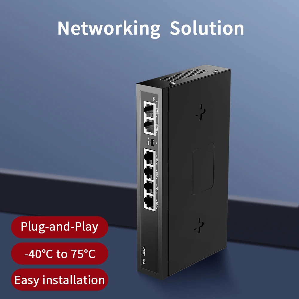 Switch POE 100Mbps 4/8 porte Smart IP Switch POE Standard RJ45 Iniettore Switcher con codice quadrante per telecamera IP/NVR/AP wireless