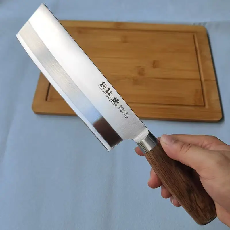

6,7-дюймовый нож Nakiri, немецкий 1,4116, стальное лезвие, деревянная ручка, нож шеф-повара для нарезки овощей, тесак для мяса, профессиональный кухонный нож