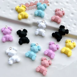 10Pcs Color Cut Face Rabbit Resin Charms Pendant Cabochon DIY Keychain Decoration Creativity Handwork Craft Supplies Accessories
