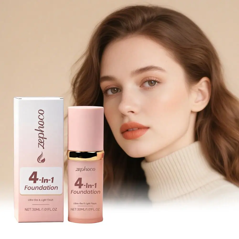 Color Changing Foundation 4 In 1 Moisturizer Longwearing Waterproof Concealer Even Skin Toning Sunscreen Spf 30 Whitening Makeup