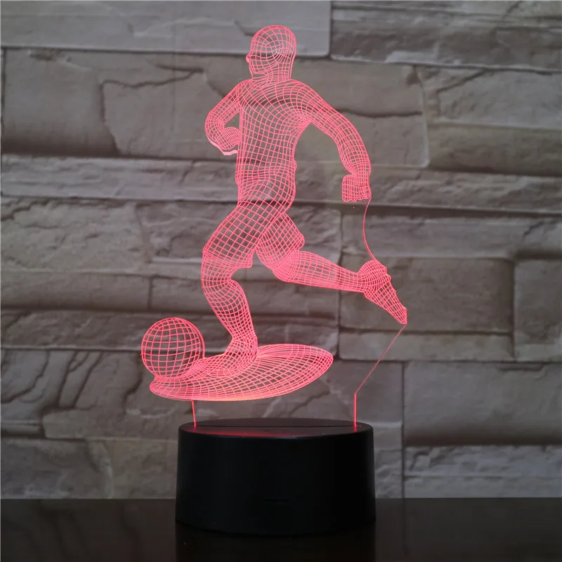 3D Fußball spielen Fußball lampen 7/16 Farben ändern optische Täuschung Lampe mit Remote Geburtstag Weihnachten Valentinstag Geschenk idee