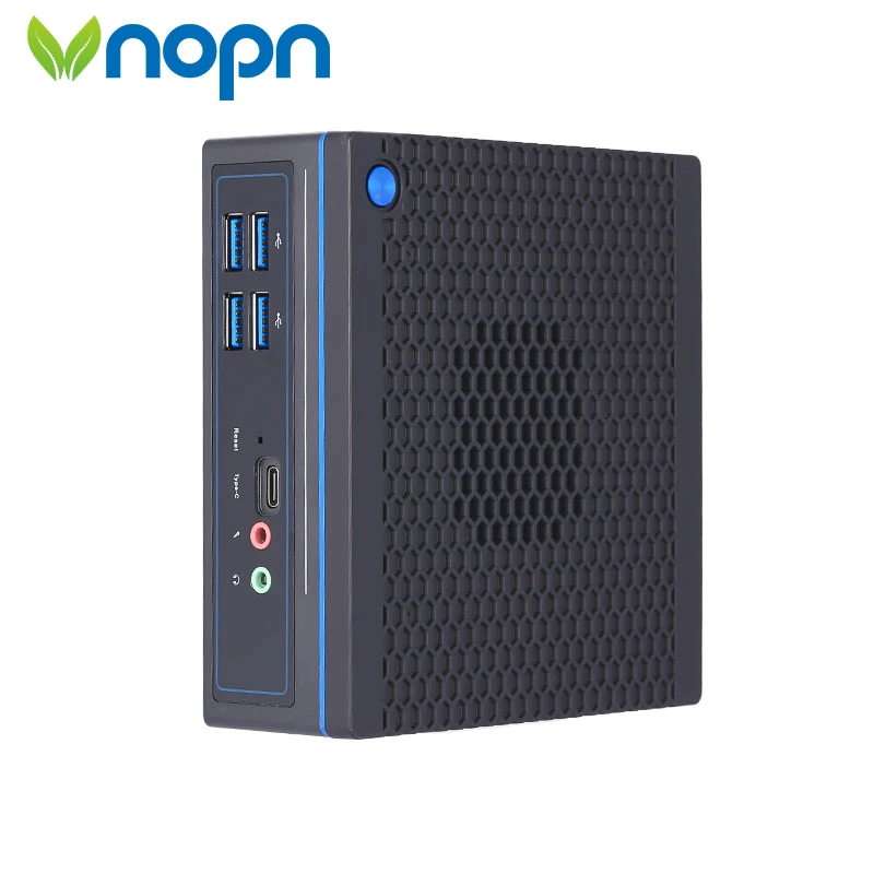 VNOPN كمبيوتر صغير Intel Core i3-8130U Windows 10 pro WiFi5 2 *GbE LAN TYPE-C 2HDMI + 1 * VGA للمنزل والمكتب والأعمال كمبيوتر الألعاب