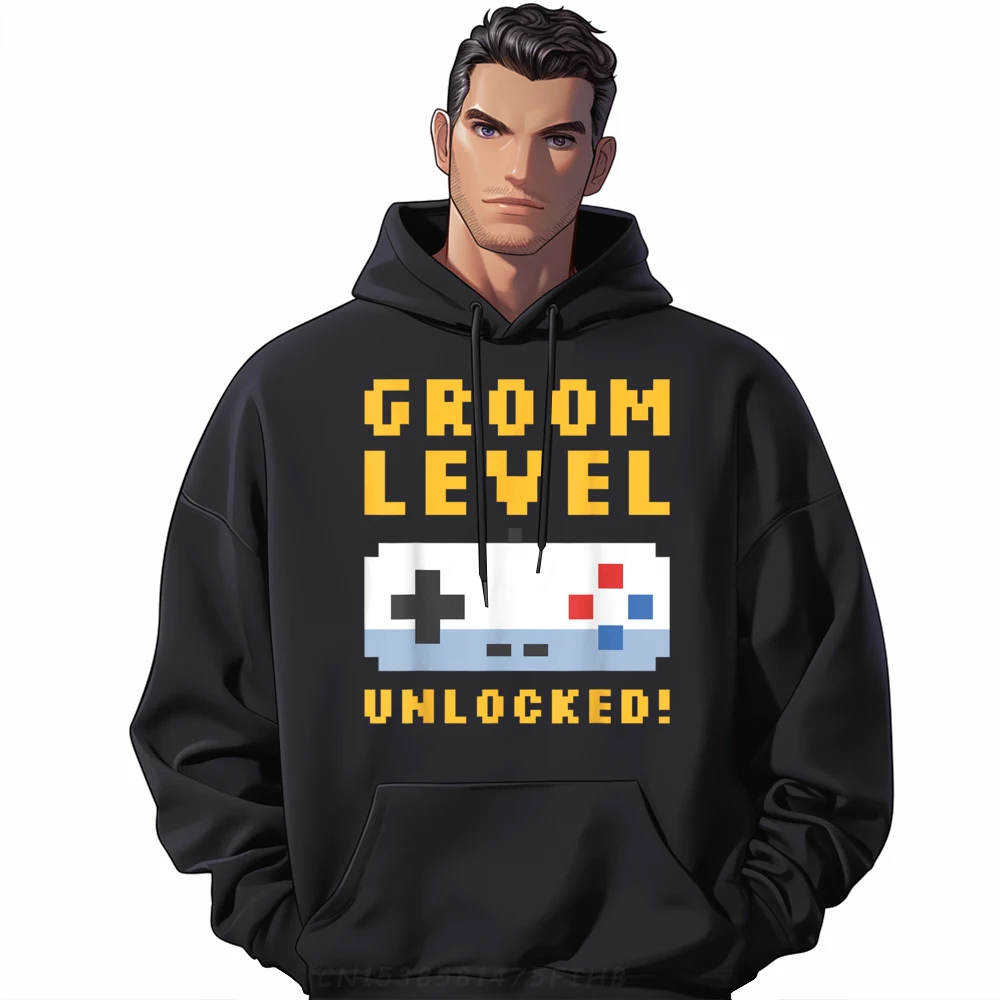 

Groom Level Unlocked Bachelor Party O Neck Comfortable Hoodies Long Sleeve Printed On Hoodies Hip Hop Street Sweatshirt