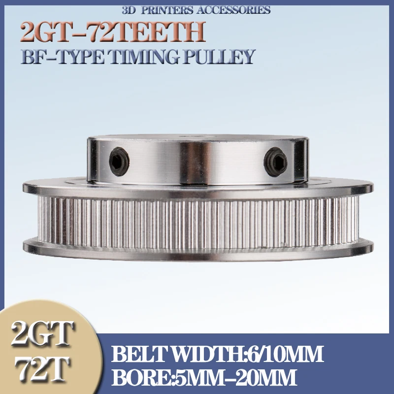 GT2 Timing Pulley Bore 5/6/6.35/8/10/12/14/15/16/17/19/20mm for GT2 Open Synchronous belt width 6/10mm 72Teeth 72T