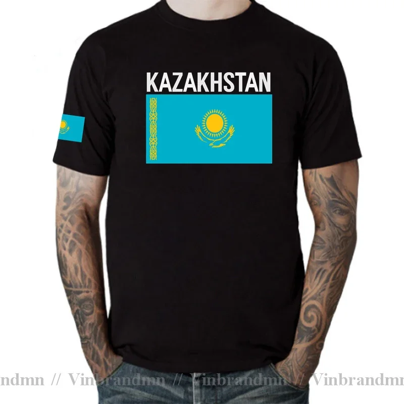 Kazakhstan Mens T shirt Jerseys Nation Team Tshirt Pure Cotton T-shirt Kazakh Clothing New Tops Tees Country Flag KZ Kazakhstani