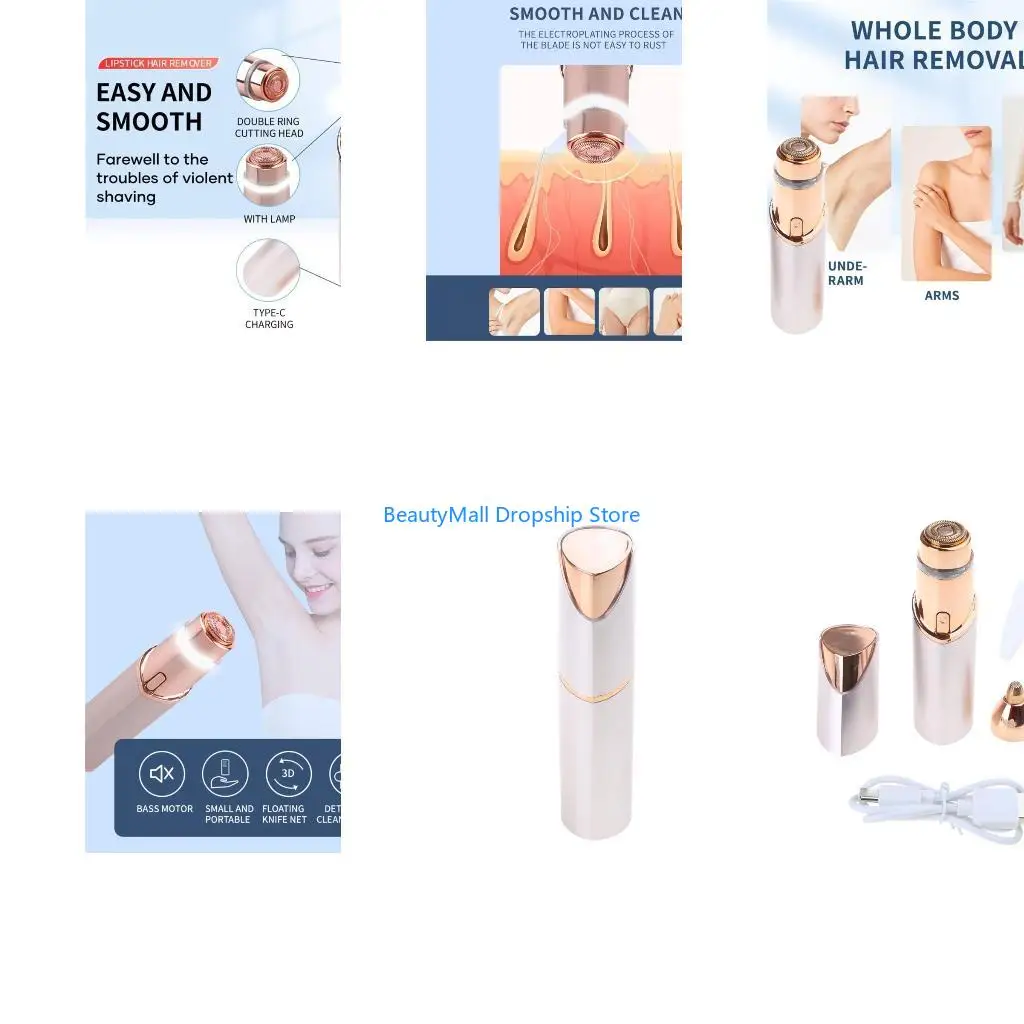 40JD Gentle Precise Electric Hair Removal Tool for Women Rechargeable Hair Removal Device for Chin and Upper Lip Care