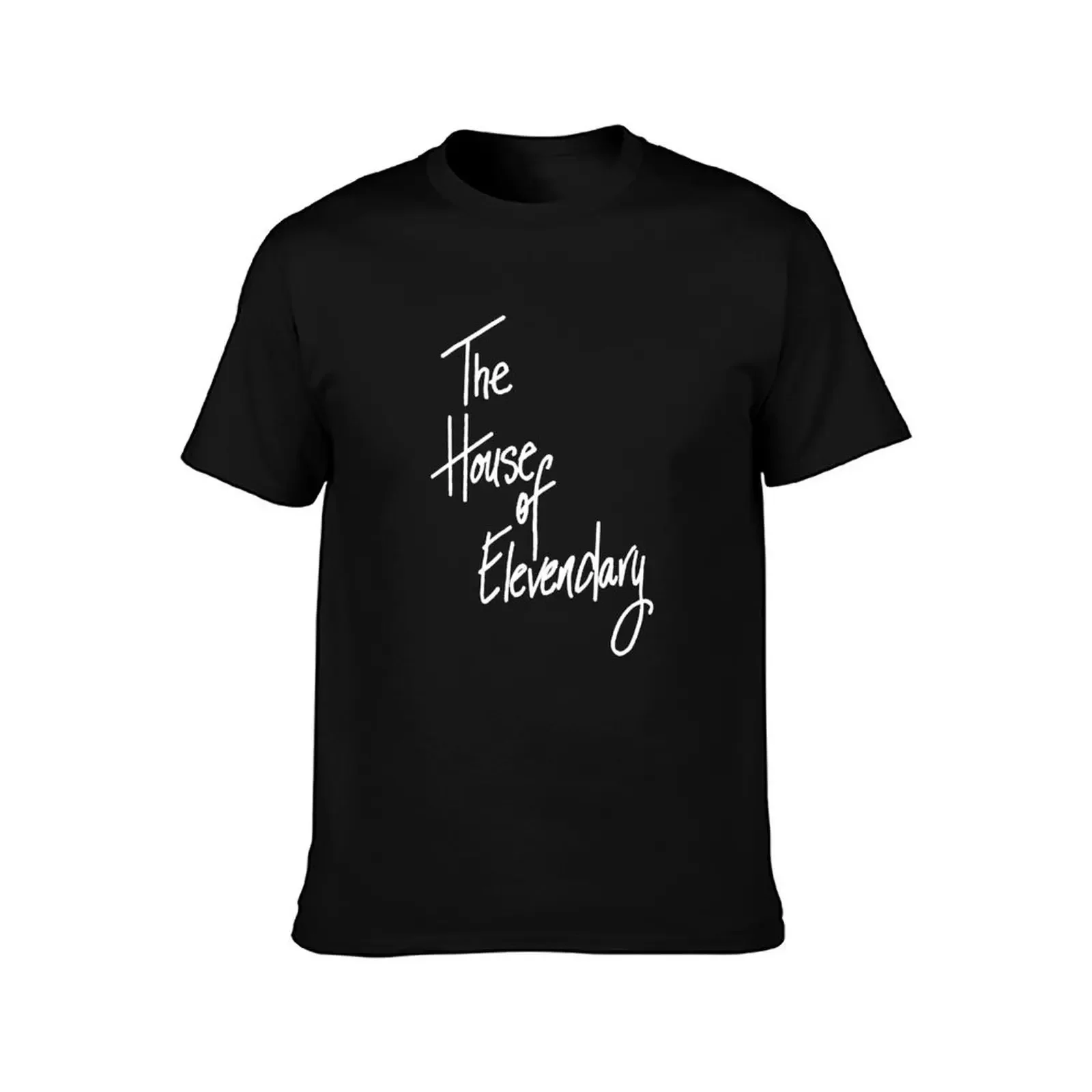 White Text: The House of Elevendary T-Shirt blue archive luxury t-shirt Short sleeve tee valentines clothes outfits for men