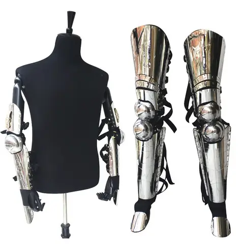 Impersonator Michael Jackson Costumes Golden Punk Metal Silver Handmade Stainless Steel History Concert Armor