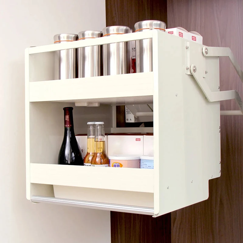 Dish Lifter Rack Shelves Automatic Upper Wall Storage Pull Down Shelf for Cupboard Elevator Kitchen Cabinet Lift Drawer Basket