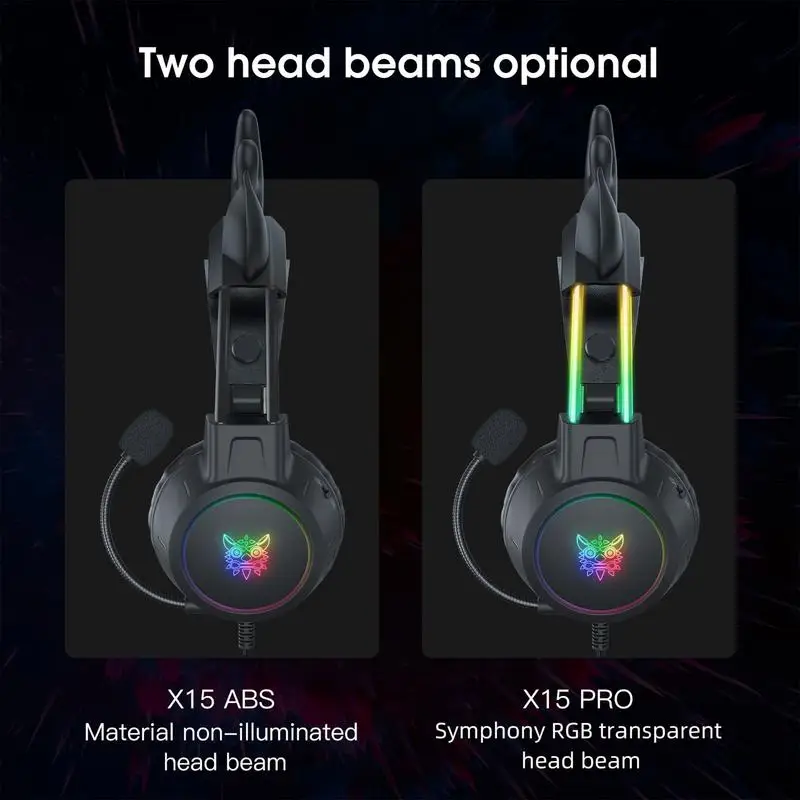 Wired Headset with Mic, Computer Game Headphones with Microphone, Wired Connection, Cool Light, Head-Mounted for Adults & Teens