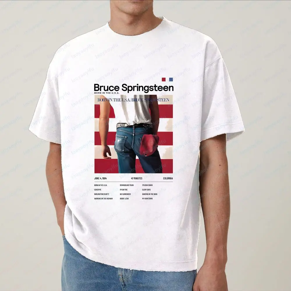 Bruce Springsteen - Classic Hip-Hop Retro Bootleg Style Sports Top - Men's and Women's Universal Round-neck T-Shirt