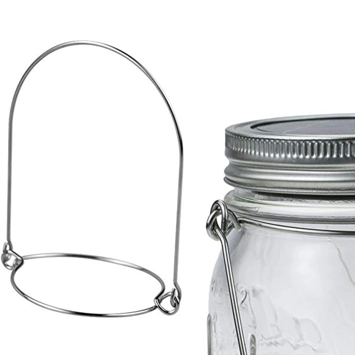 

10 pcs 10 Stainless Steel Wire Handles for Regular Mouth Mason Jars Silver Color Easy Install Hang Kitchen Christmas Decor