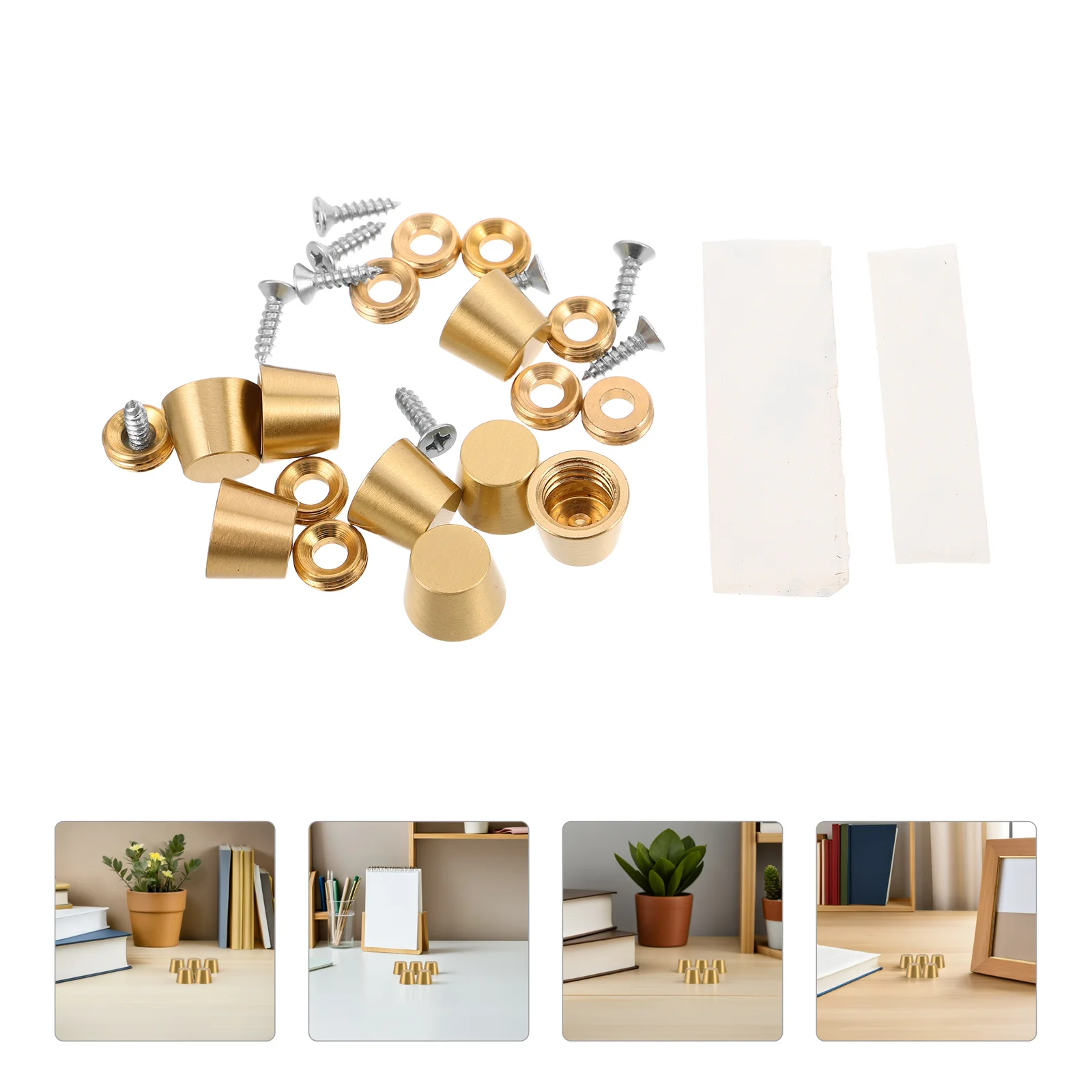 

8Pcs Brass Small Furniture Feet Cone Shape Riser for Wooden Tray Cutting Board Jewelry Box Display Stand Cutting Board Feet