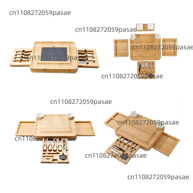 

Drawer tray knife set Bamboo cutting board Spot household cheese cutting board set