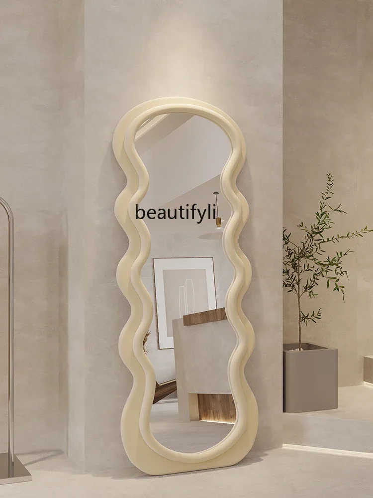 Full Body Clothing Store Mirror Light Luxury Beauty Full Body Dressing Full-Length Mirror Floor Home Design Sense Wave Style