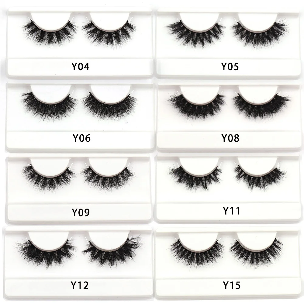 LEHUAMAO 밍크 속눈썹 도매 속눈썹 벌크 15mm 부드럽고 풍성한 레이어드 메시 내추럴 5D 밍크 속눈썹 메이크업 밍크 인조 속눈썹