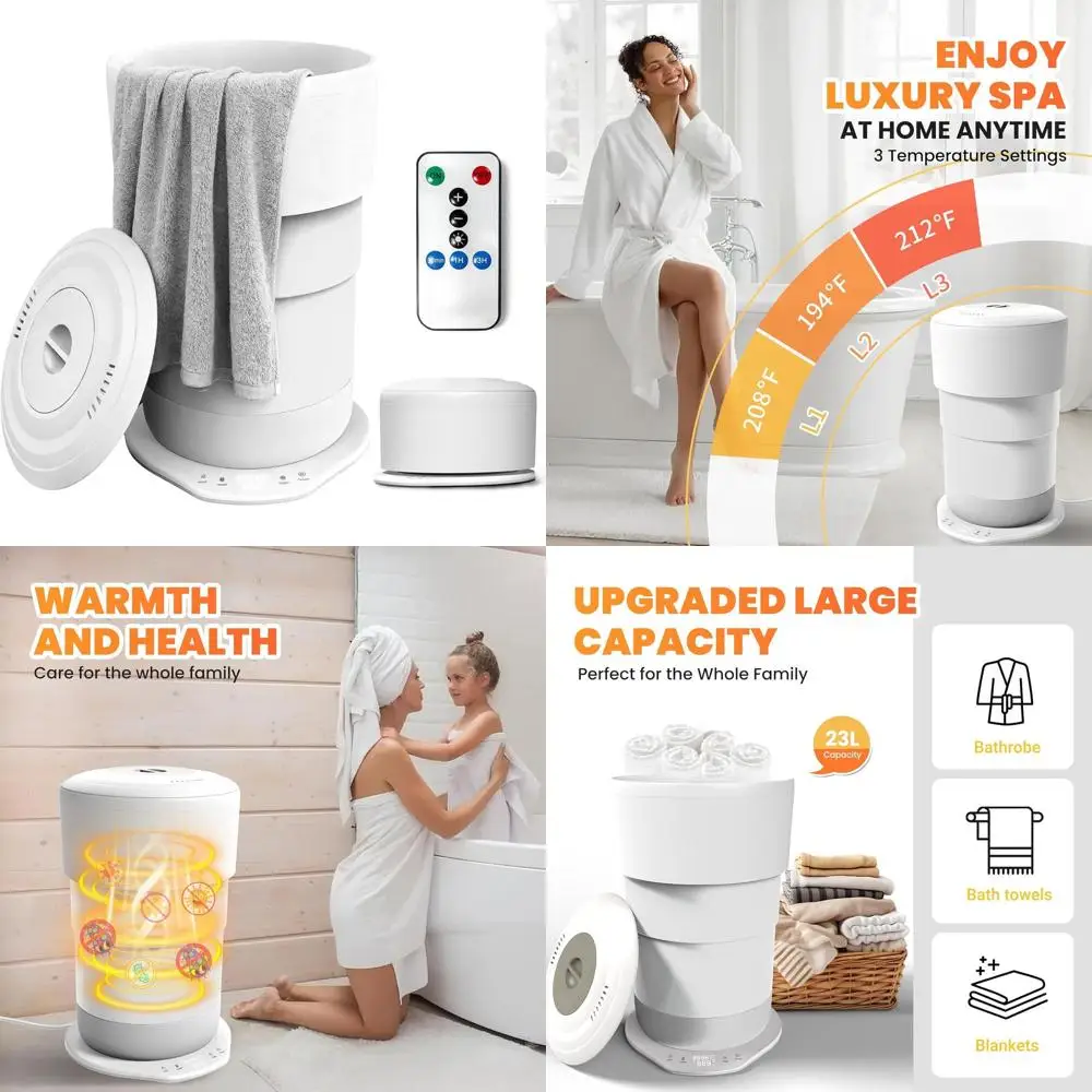 

Большой электрический полотенцесушитель объемом 23 л с таймером и автоматическим отключением, вмещает полотенца, халаты и одеяла, 40x70 дюймов, для спа-салонов