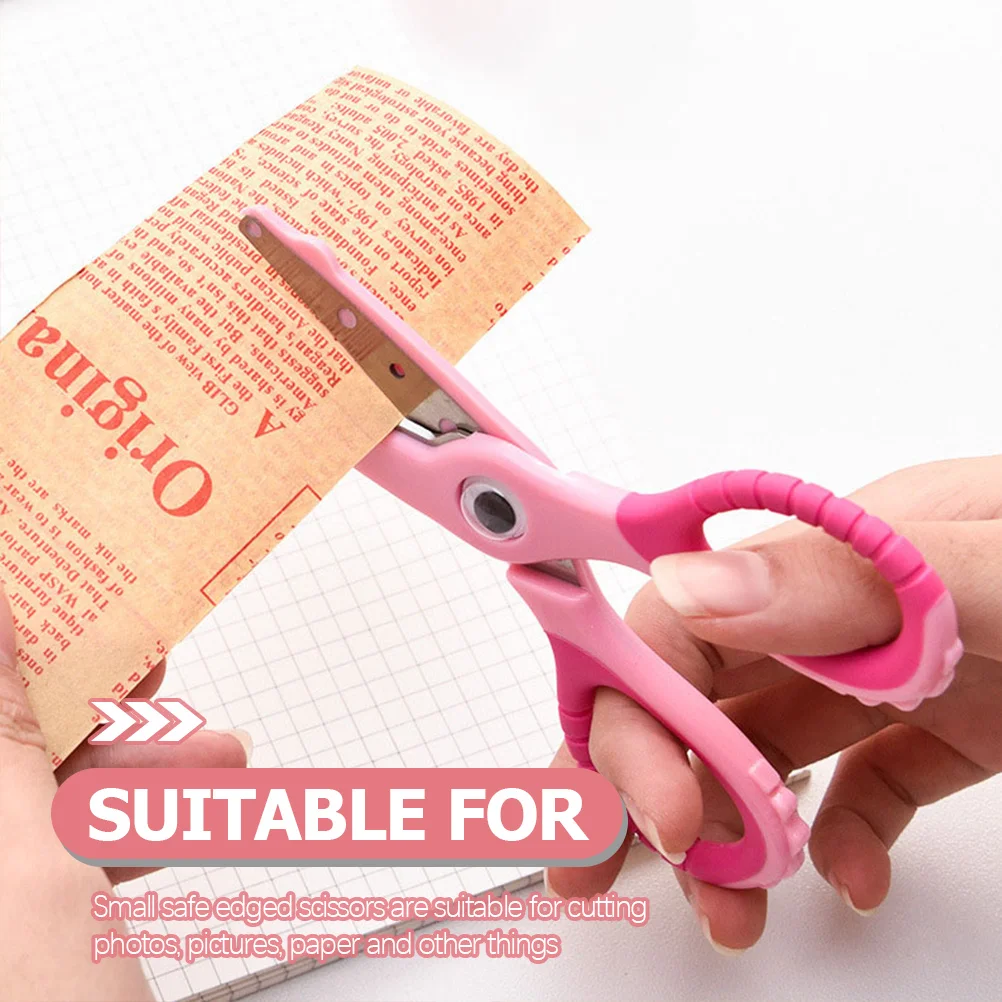 2Pcs Small Round Head Scissors Lightweight Safety Scissors for Kids 2-12 Years Suitable for Paper Photos Craft Making and School