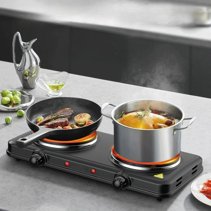 

Многофункциональная электрическая плита с двумя конфорками, 5 режимов нагрева, регулировка температуры, электрический водонагреватель, нагревательная пластина, хит продаж