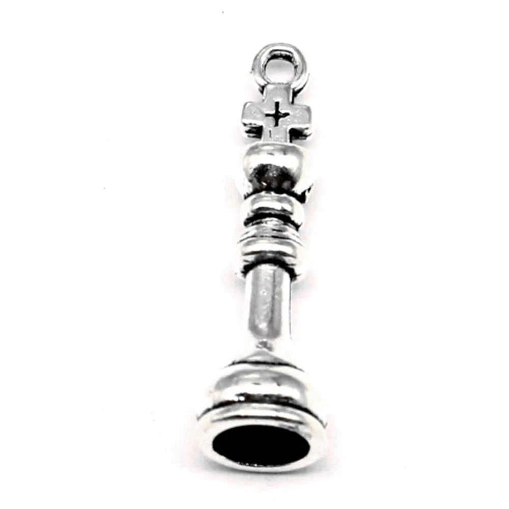 Chess Charms Jewelry Making Pendant Make Accessories Jewelri Make 8x26mm 10pcs Antique Silver Color