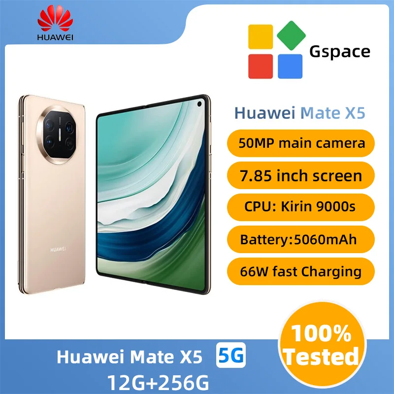 HUAWEI Mate X5 Smartphone 50MP Camera 5060mAh Mobile Phones 7.85 Inch Kirin 9000S HarmonyOS 4.0 Original Used Phone