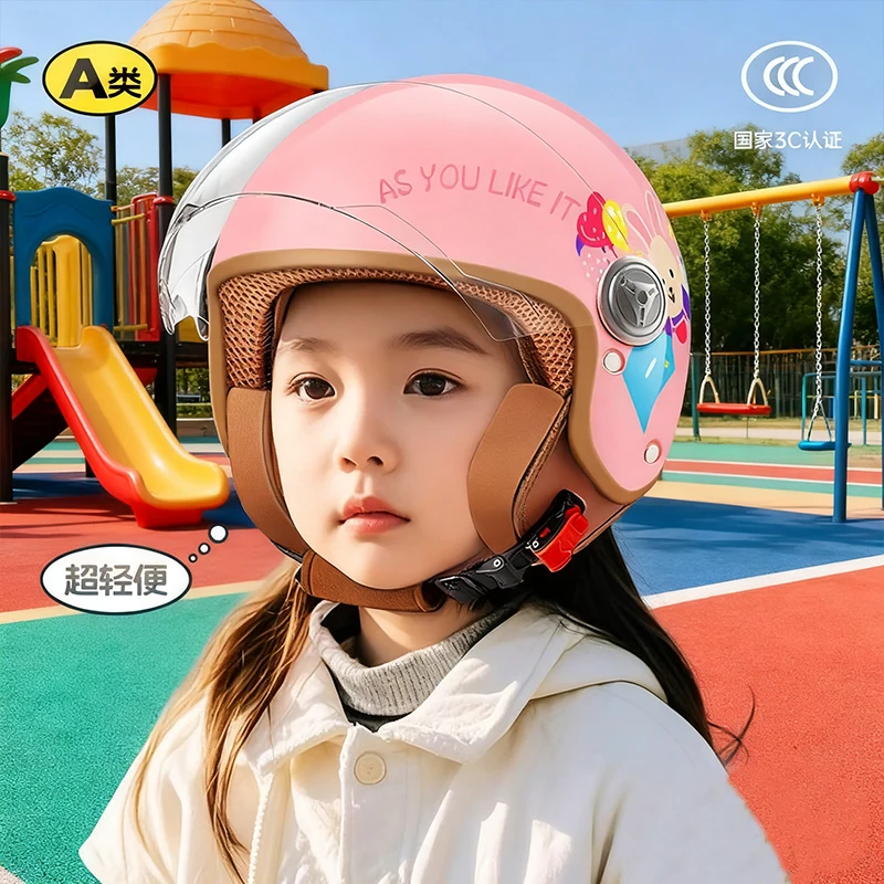 

Сертифицированный 3C мотоциклетный шлем, детский полушлем в стиле ретро, размер окружности головы, регулируемый защитный шлем для езды