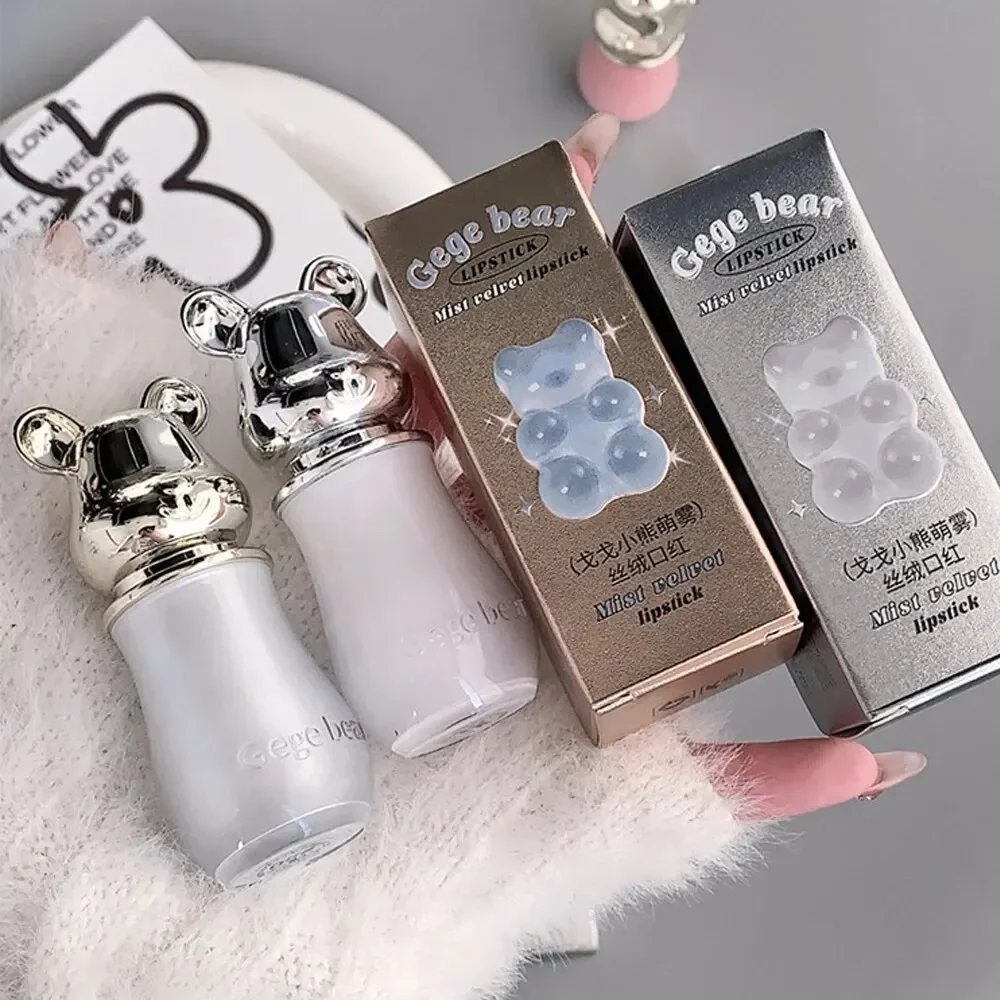 Velvet Matte galvanisierter Bären-Lippenstift, langlebiger, lichtbeständiger Lippenschlamm