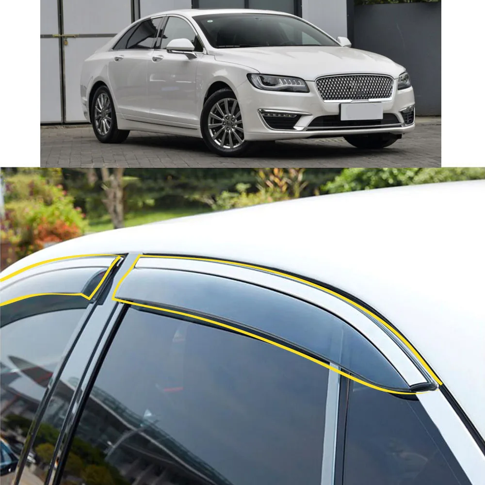 Car Sticker Plastic Window Glass Wind Visor Rain/Sun Guard Vent Parts For LINCOLN MKZ 2013 2014 2015 2016 2017 2018 2019 2020