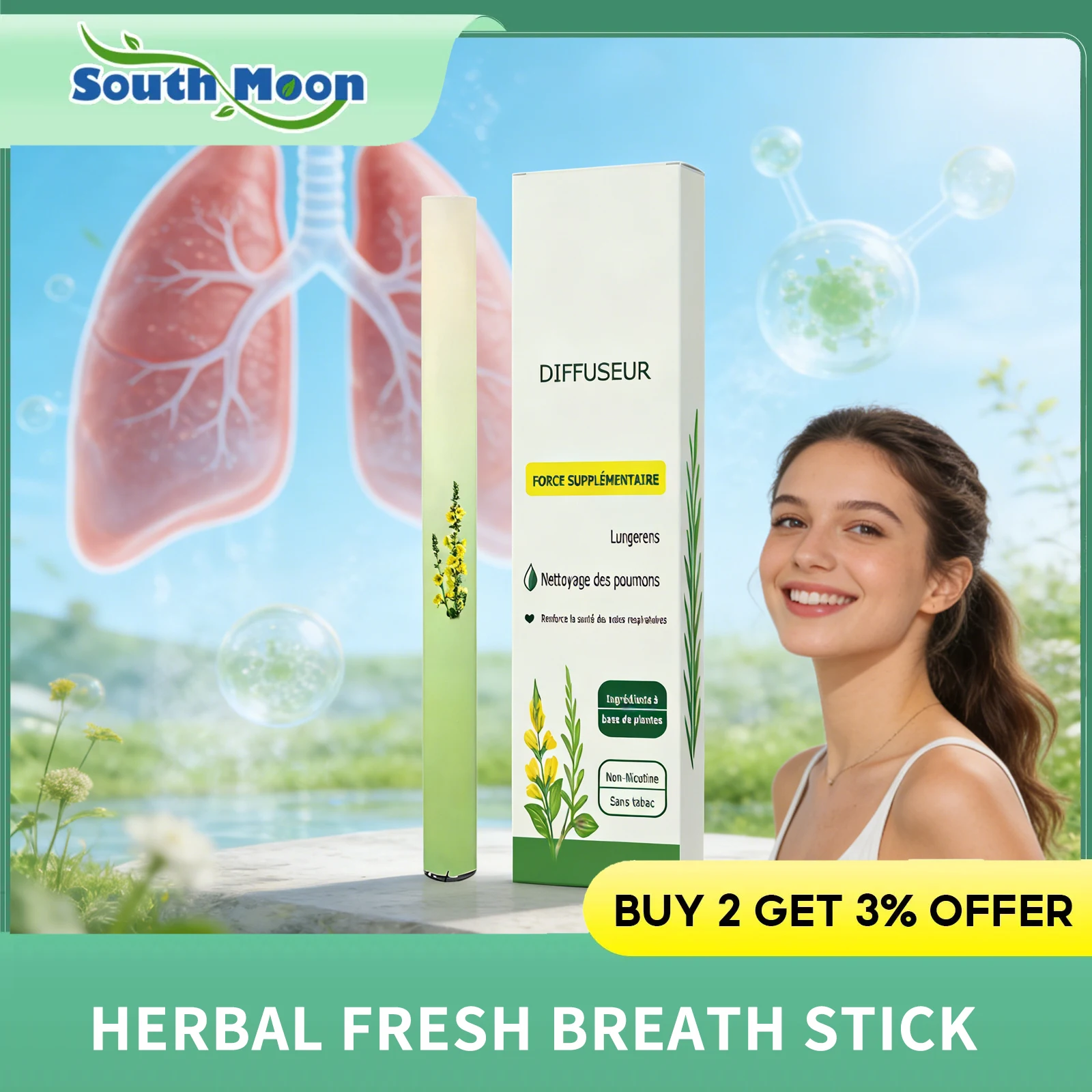 Purificador Pulmonar Herbal, Repara el Tejido Pulmonar Dañado, Protege las Vías Respiratorias, Limpia el Hígado, Elimina la Flema de los Pulmones, Calma el Tracto Respiratorio