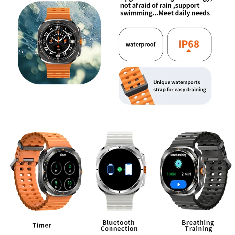 2024 New Smart Watch Men 1.43 inch IP68 Waterproof GPS Sport AI Voice BT Calling Smartwatches For men women