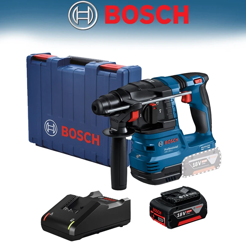 

BOSCH GBH 185-LI 18V Brushless Cordless Rotary Hammer Impact Drill SDS PLUS Electric Hammer Power Tools Charger Battery Set