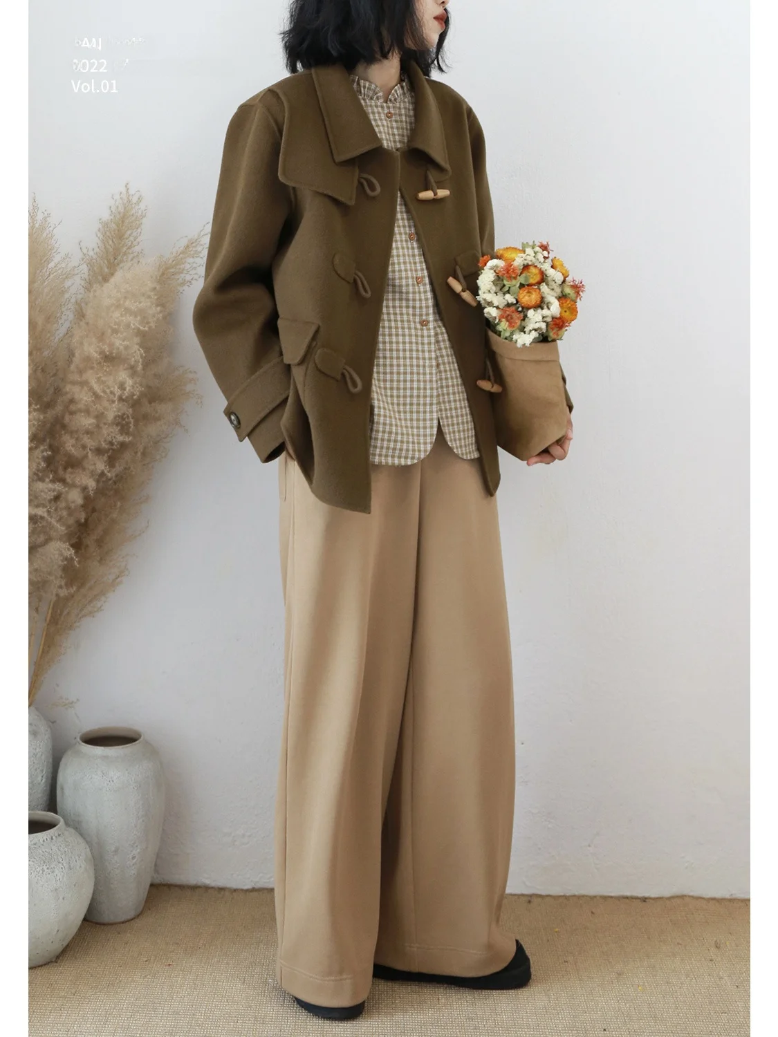 

Женские вязаные брюки с высокой талией, широкие, свободные, повседневные, в пол, утепленные, из хлопковой ткани, новинка зимы