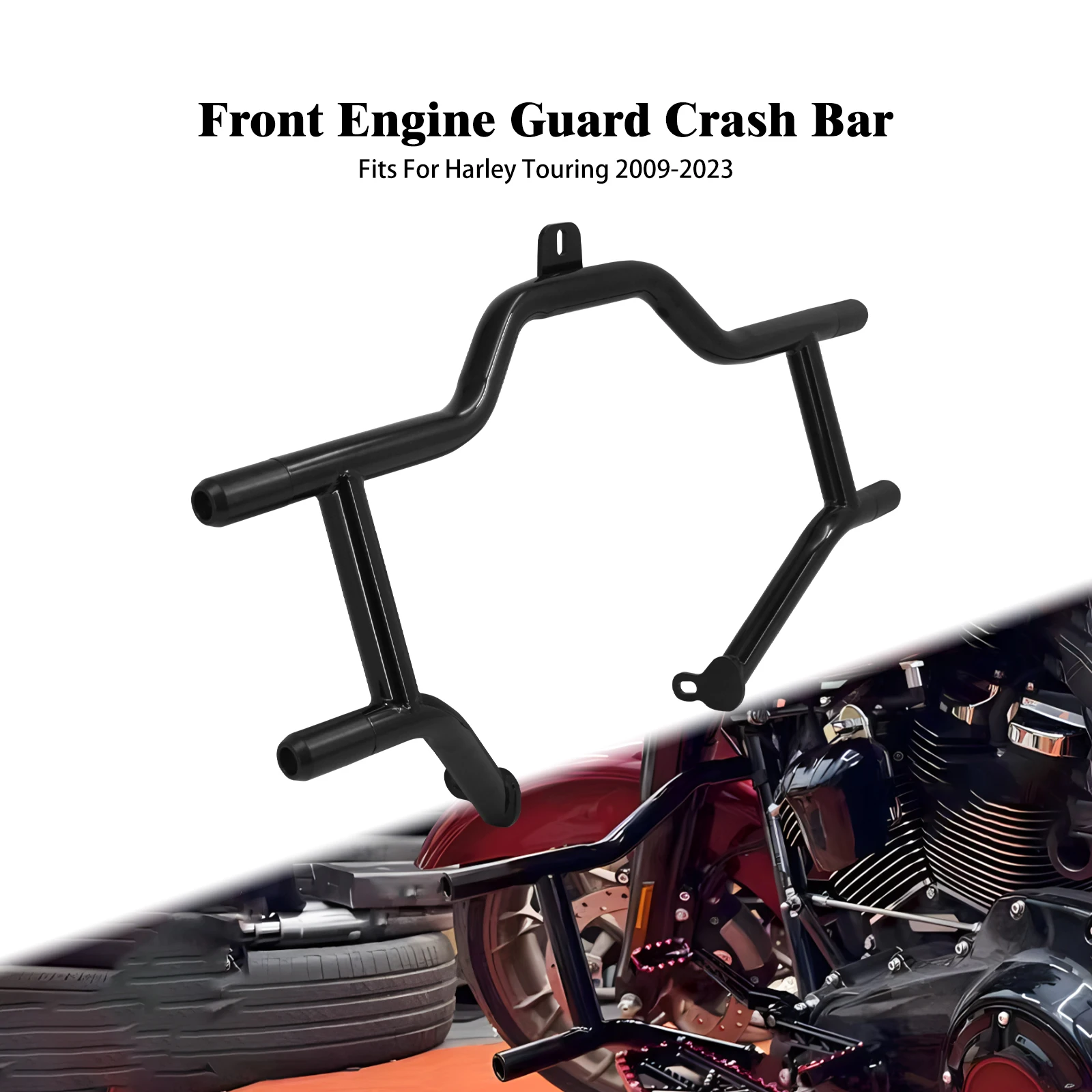 

Highway Engine Guard Motorcycle Front Crash Bar Falling Protection For Harley Touring Road Street Electra Glide FLHR 2009-2024