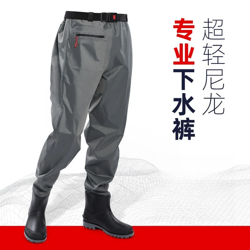 Luya equipment wading pants lower body rain pants men's one-piece rain boots waterproof clothing fishing suit