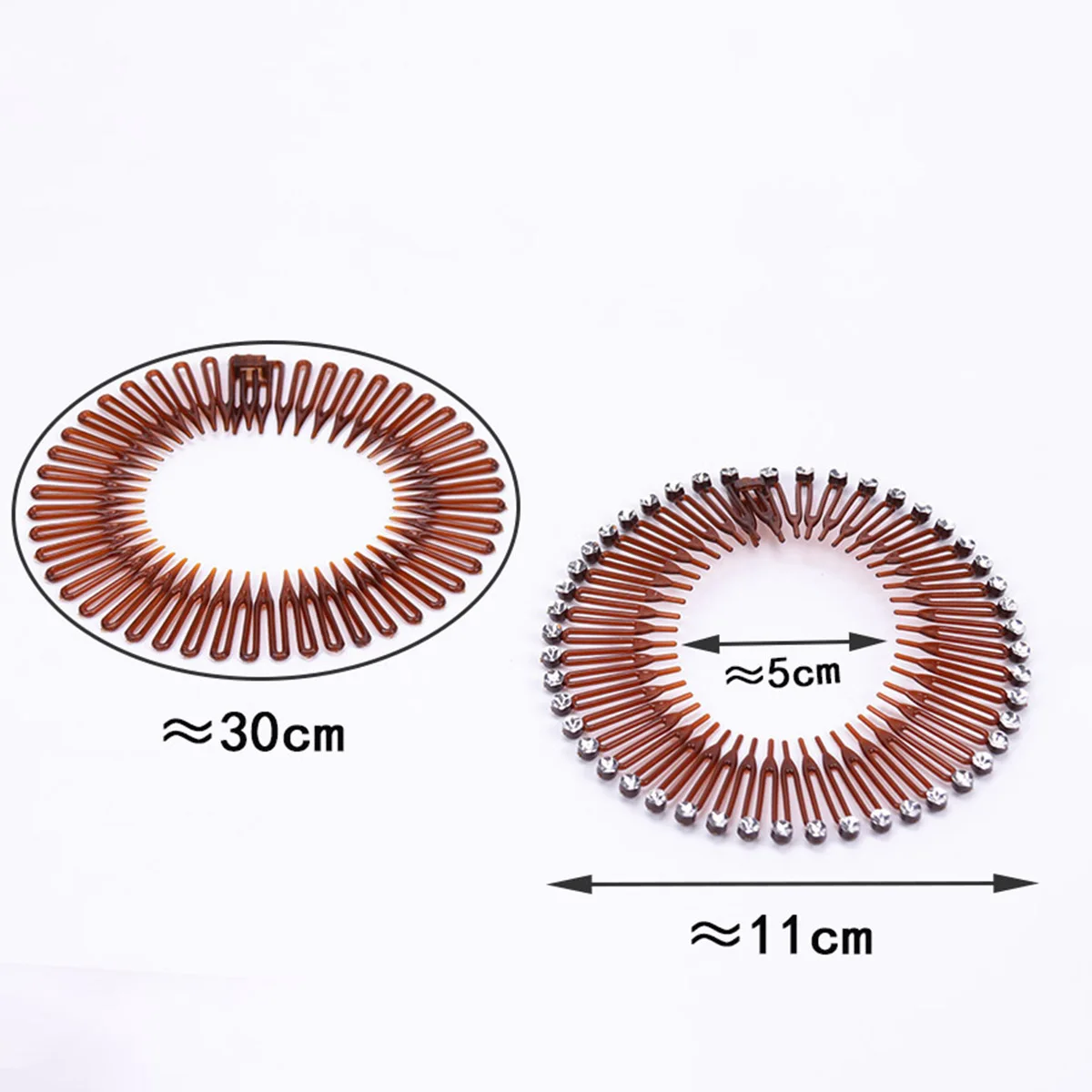 Fashion Women Plastic Stretch Diamond Hair Band Flexible Hair Comb Wavy Hair Hoop Face Washing Non-silp Spiral Band Headdress