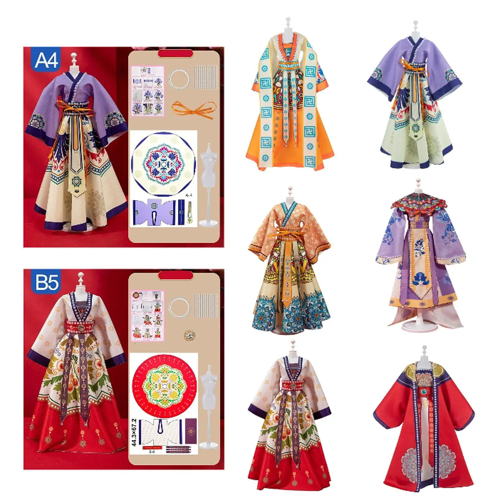 Chinese Traditional Ancient Doll Clothes for Collectible Cosplay Photo Props
