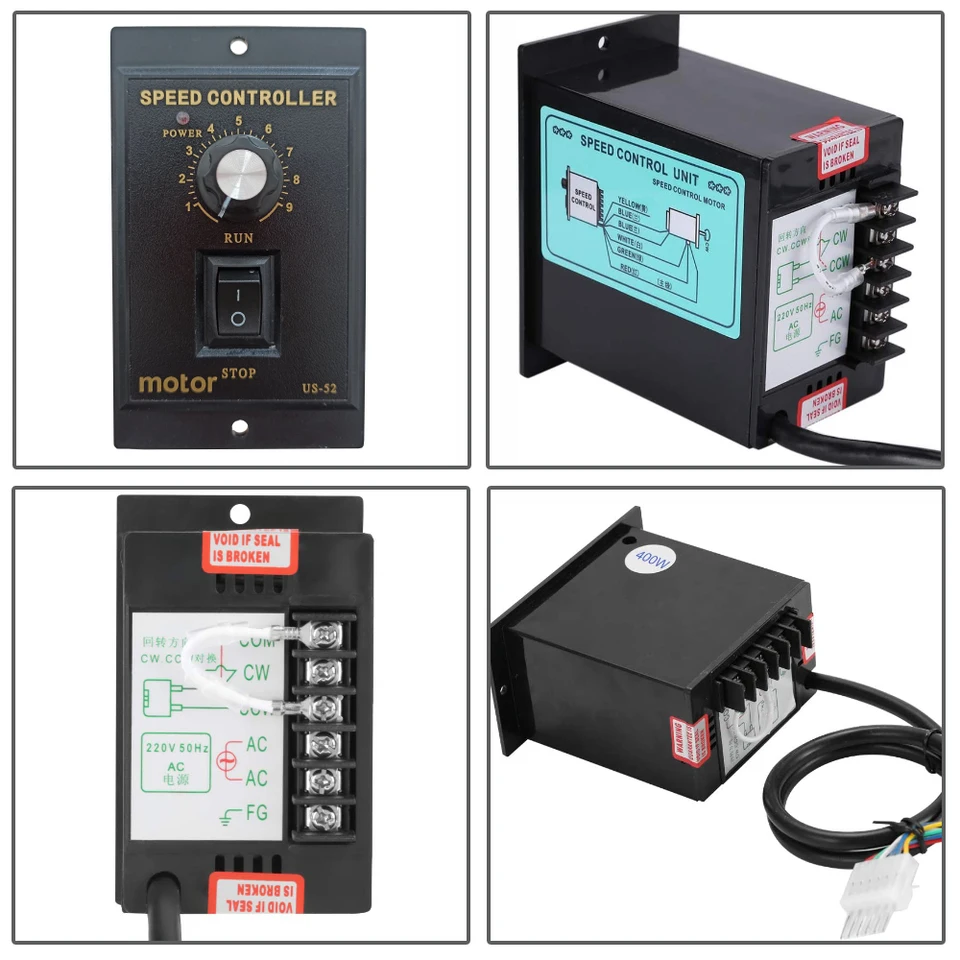 Produktbild von UX-52 Motor-Drehzahlregler 220V AC – Digitales Display, Sanftanlauf & CW/CCW, 90–1400 U/min, 300W
