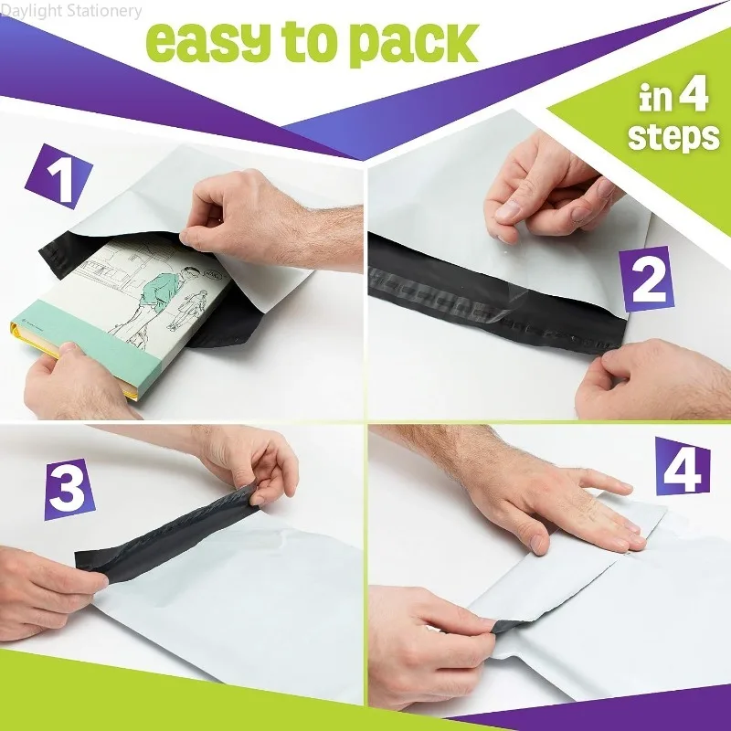 100Pcs/Lot Shipping Envelope Bags Plastic Express Envelope Storage Bags White Color Mailing Bags Self Adhesive Seal Courier Bag