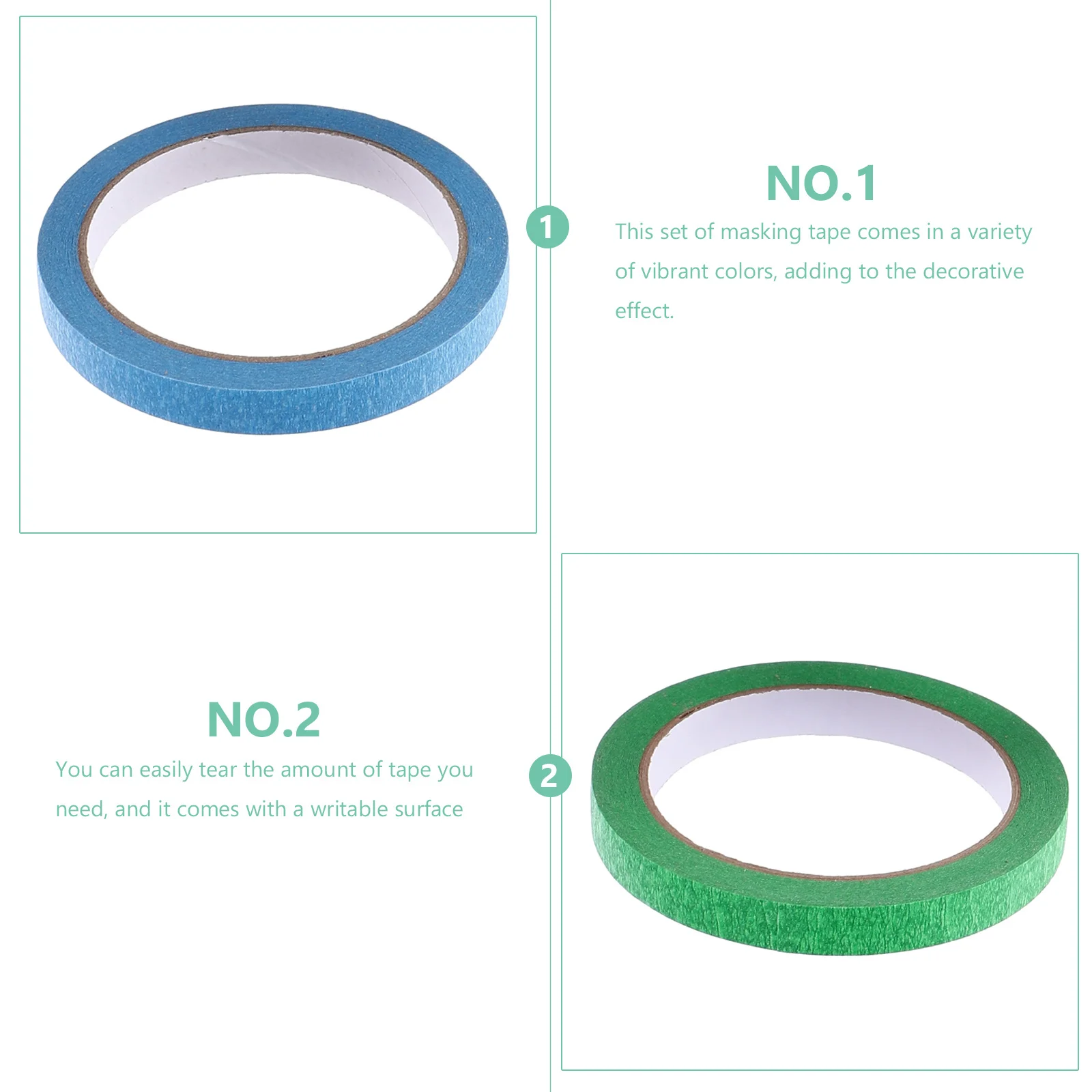 

8 Rolls Colored Masking Tape Paper Tape Writable Surface for Car Painting Craft Scrapbook DIY Decorative Colorful Tapes